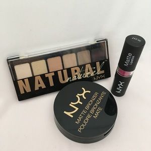 NYX Eyeshadow, Bronzer, Lipstick Bundle