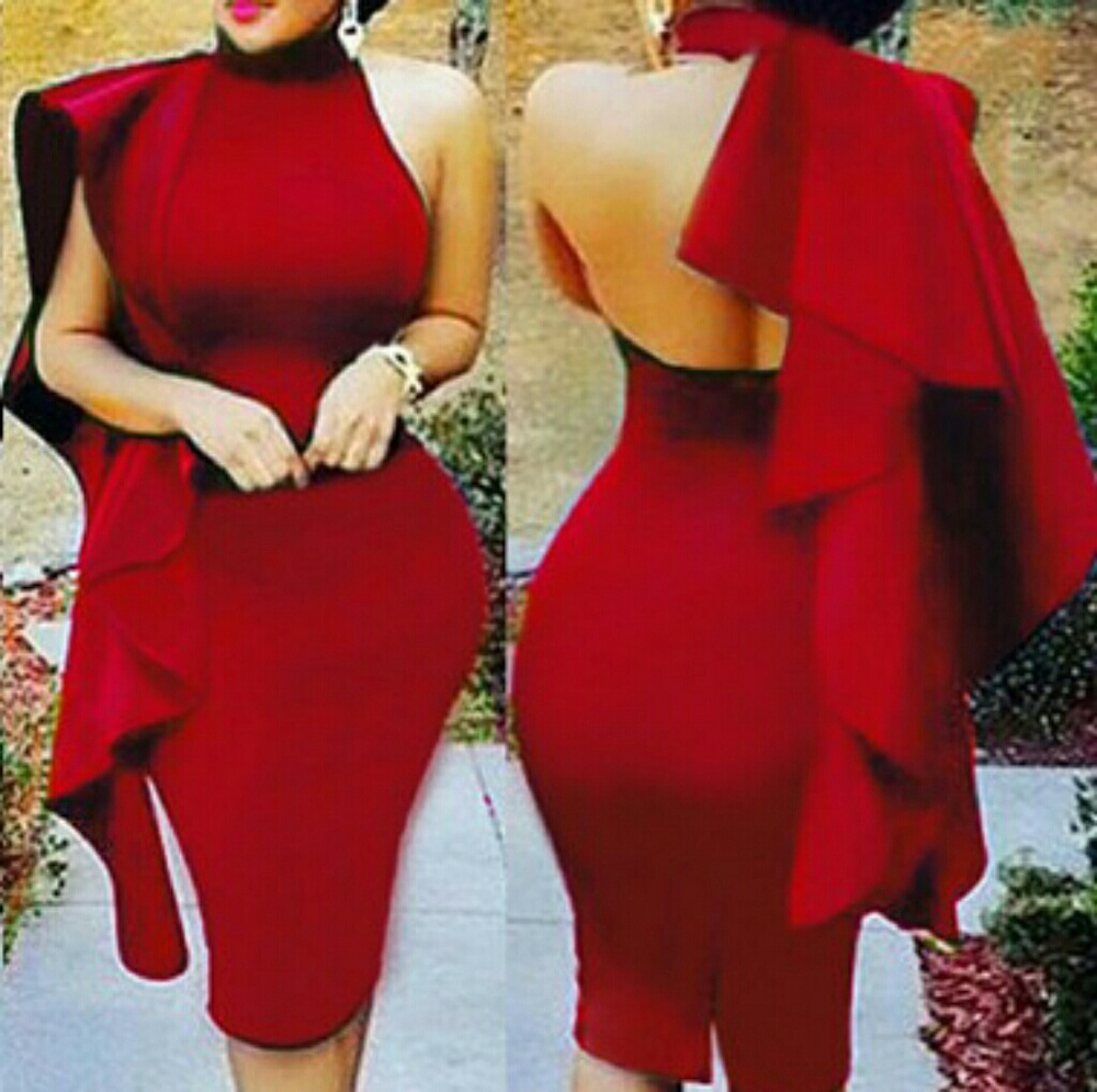 Sexy red halter dress