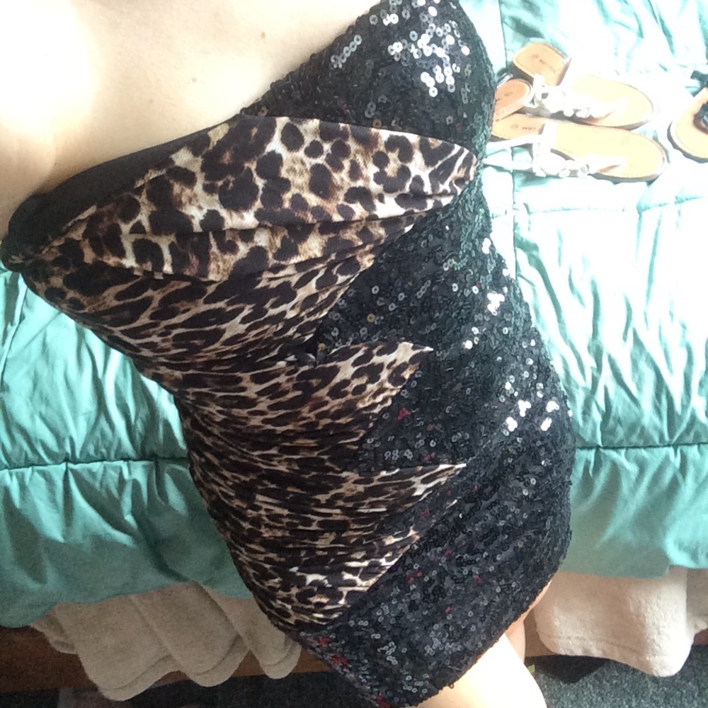 Deb Sequin/Cheetah Party dress