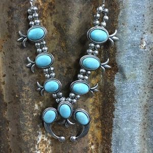 Squash blossom necklace an earrings