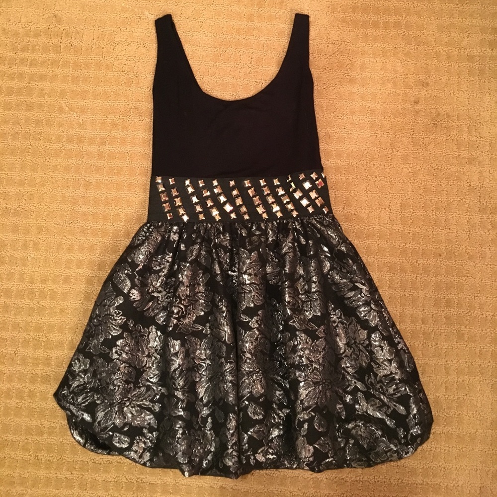 Kids Black and Silver skater dress