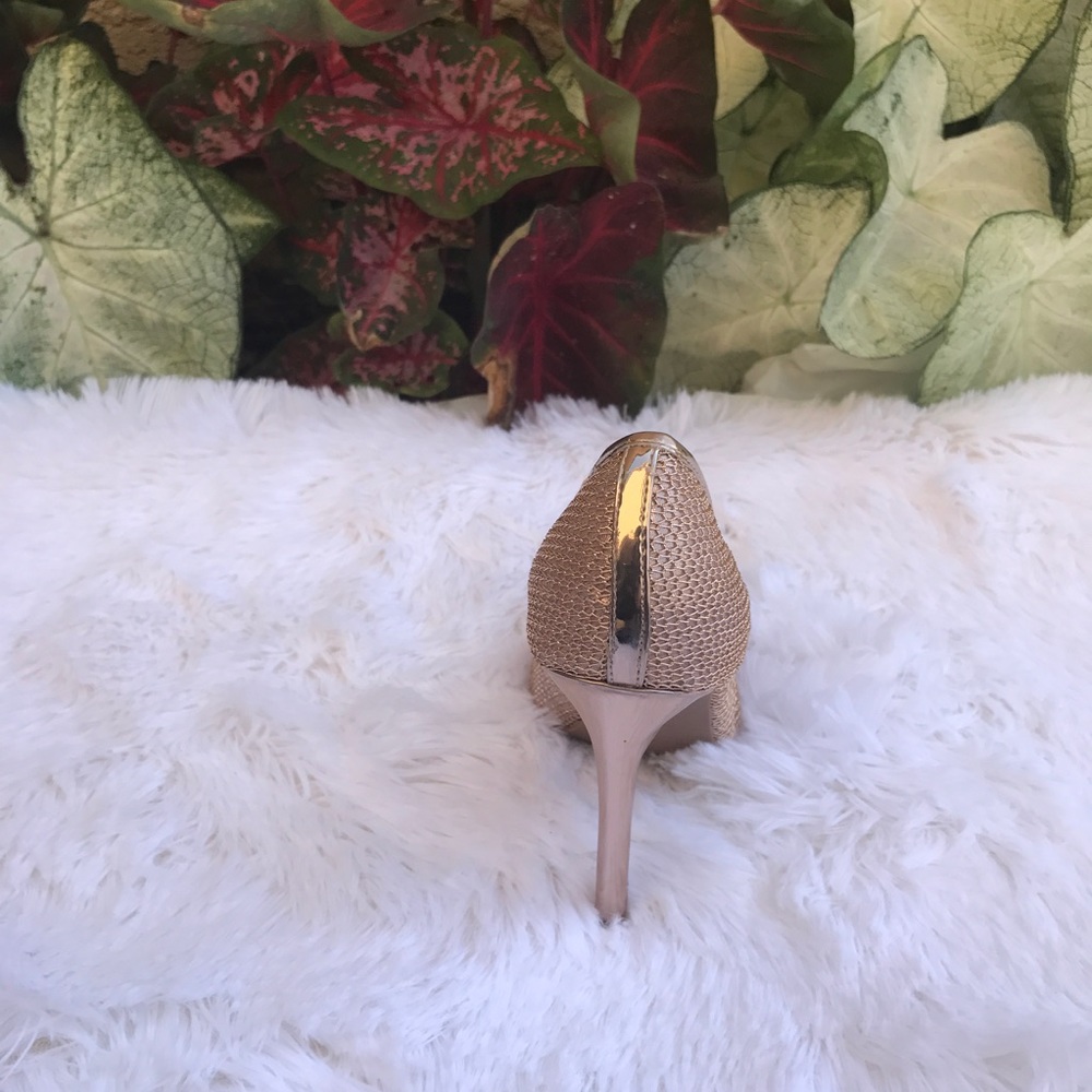 Ladies mesh high heels pump. Rose gold - Picture 6 of 8