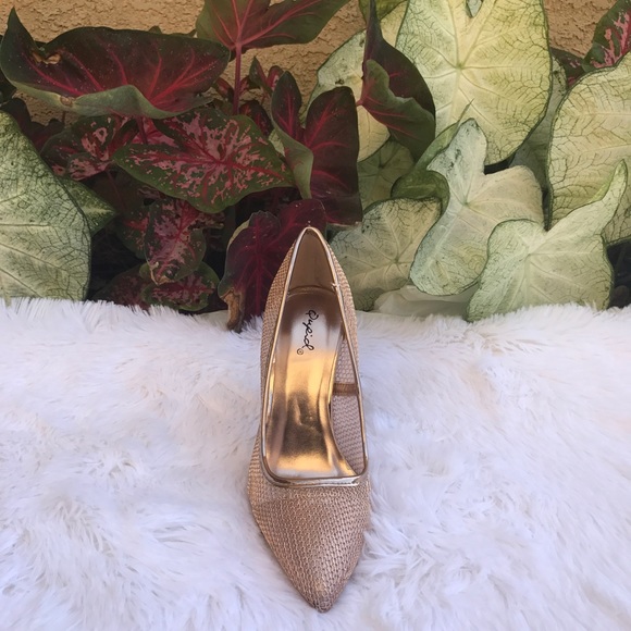 Ladies mesh high heels pump. Rose gold - Picture 8 of 8