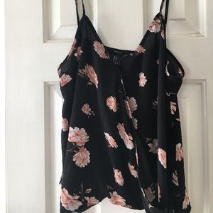 Floral surplice tank top