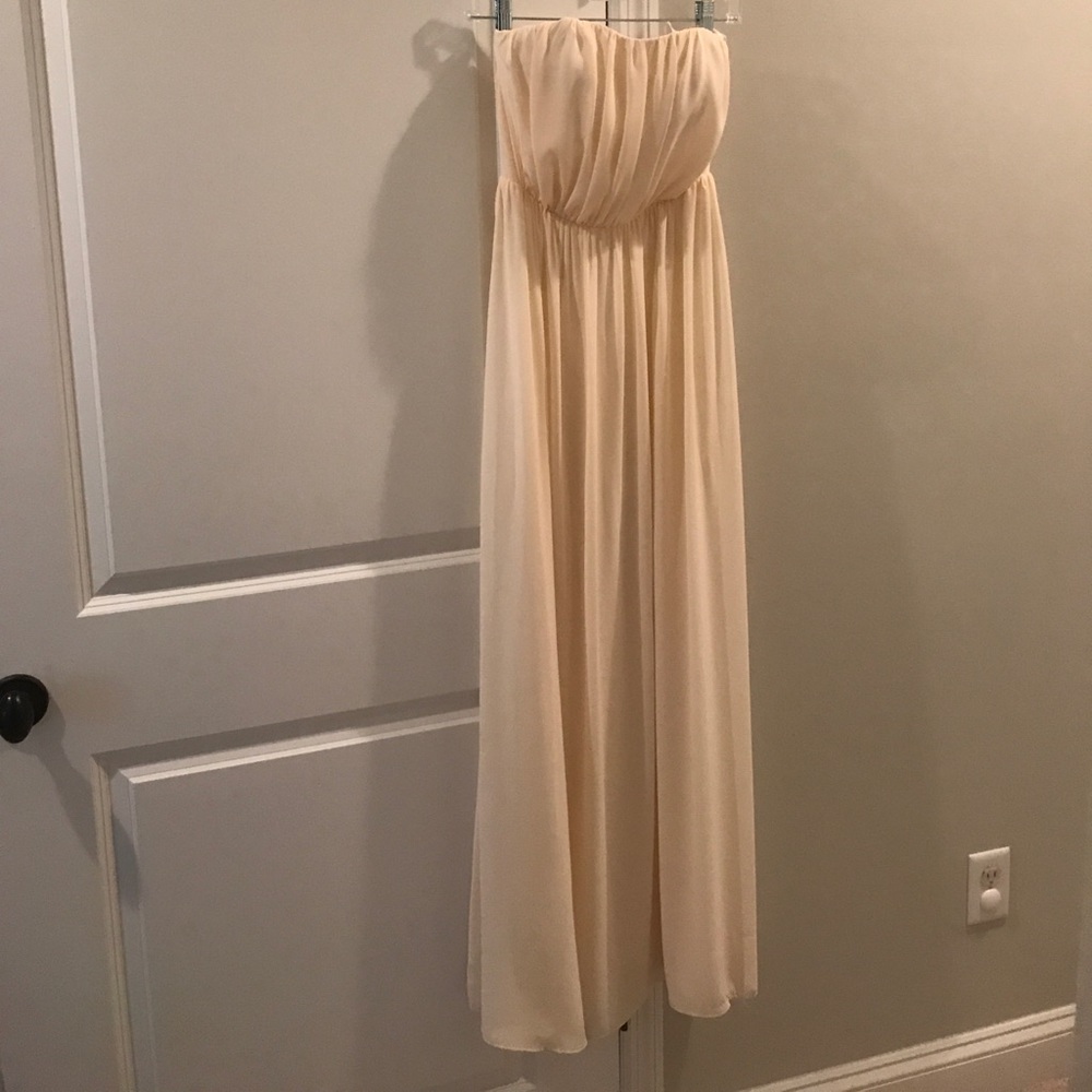Strapless white gown