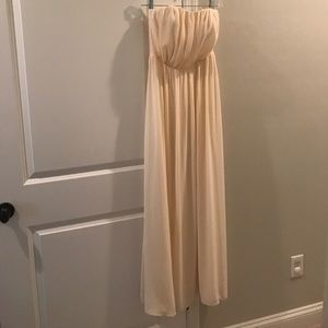 Strapless white gown