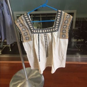 Lucky Brand embroidered sleeveless top