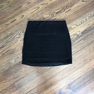 Black velour miniskirt