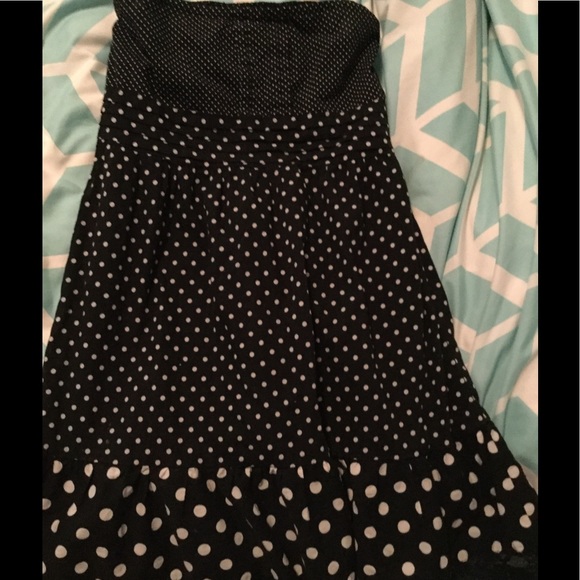 Polka dot strapless mini dress - Picture 1 of 1