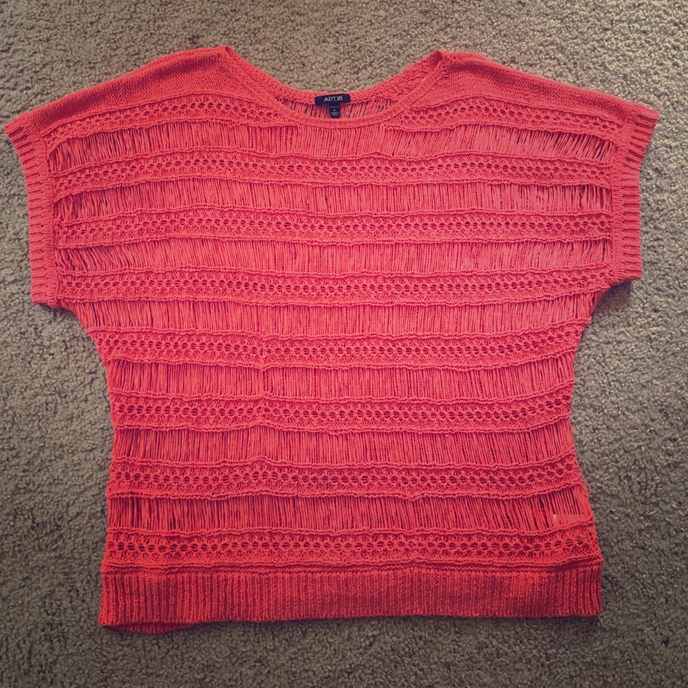 Super Cute Coral Crocheted Top!