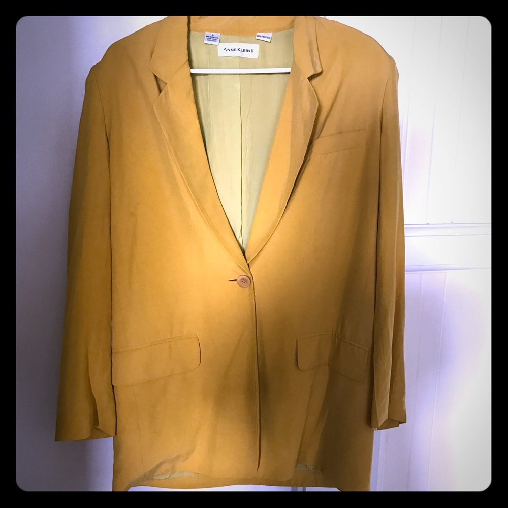 🌺Anne Klein II Small Mustard Blazer 100%🌺
