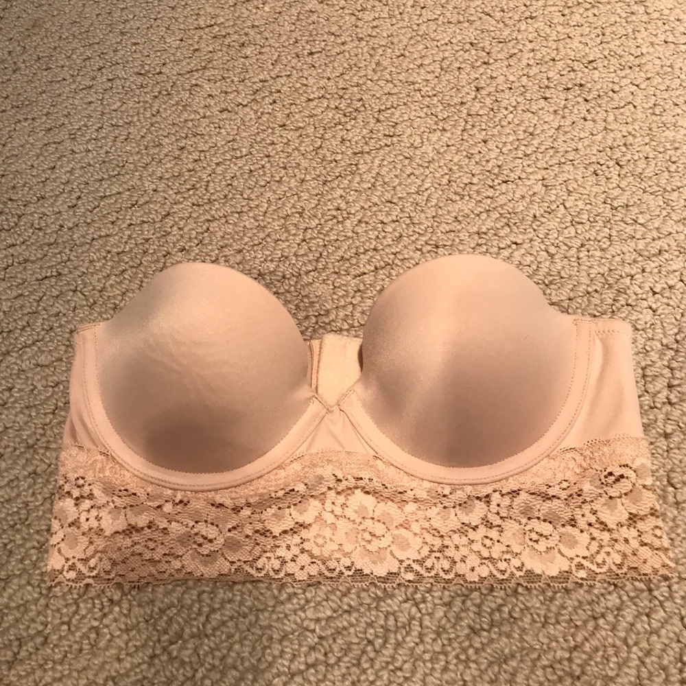 Strapless Victoria Secret Pink nude bra