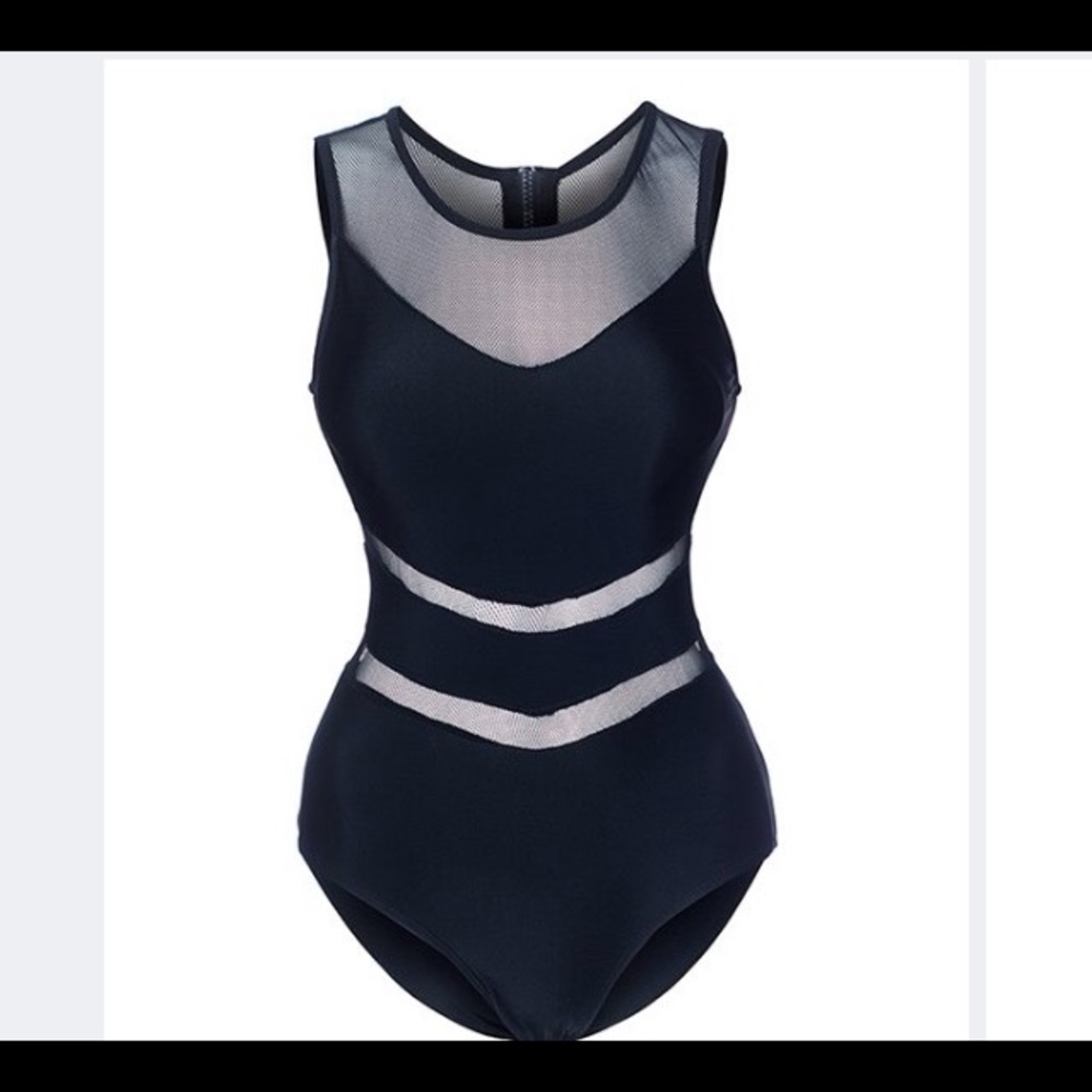 Black one piece swim/body suit