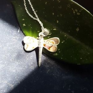 1in long 925 silver dragonfly necklace