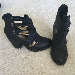 Black Strappy Booties