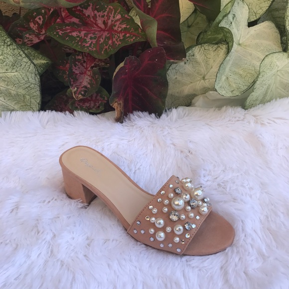 HP Ladies low heels slides with pearls details - Picture 2 of 8