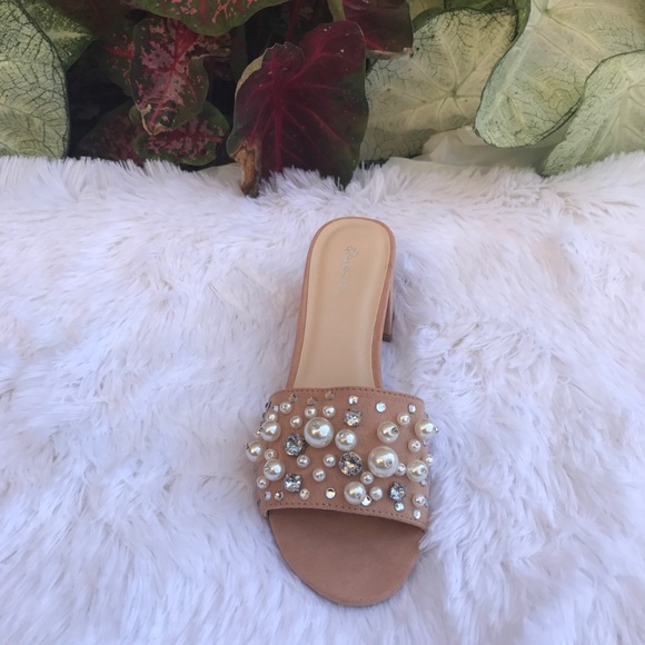 HP Ladies low heels slides with pearls details - Picture 5 of 8