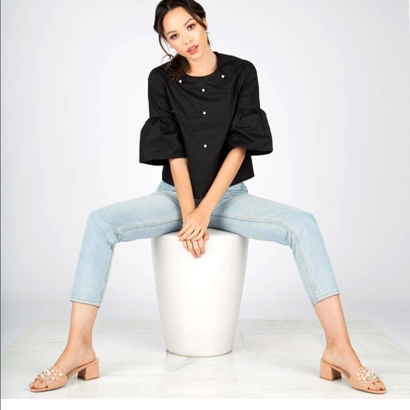 HP Ladies low heels slides with pearls details - Picture 8 of 8