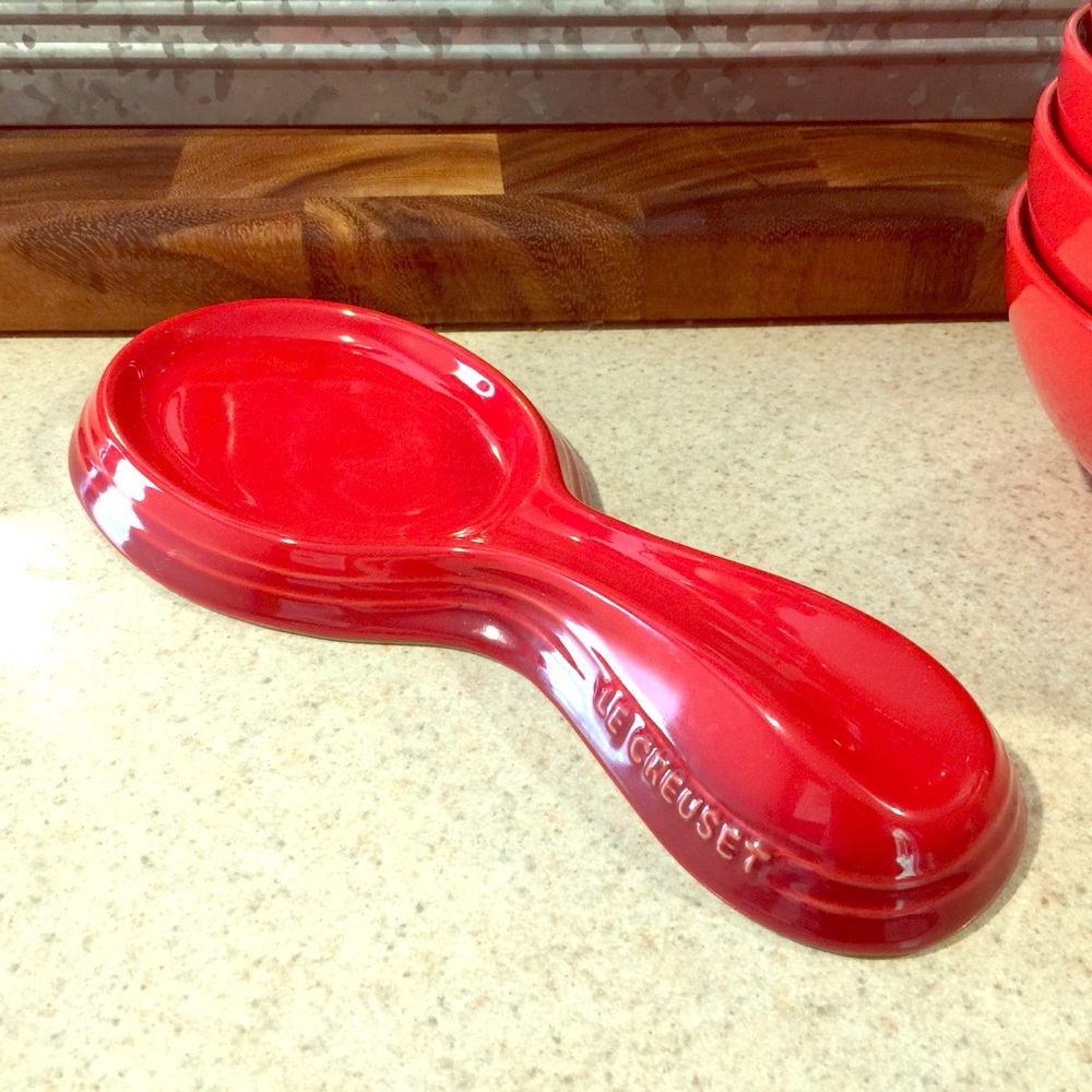 SOLD Le Creuset stoneware SpoonRest in Cherry
