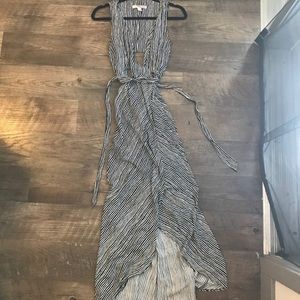 Forever21 striped wrap dress with open back