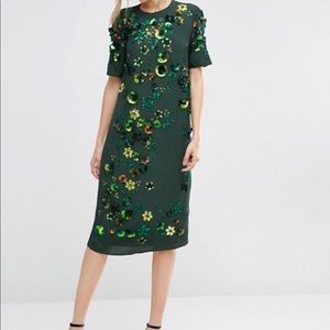 ASOS Embellished Sequin Green Dress