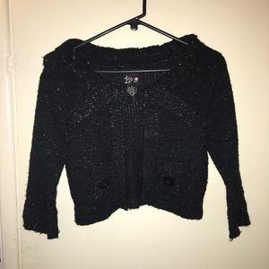 Cropped Black Cardigan
