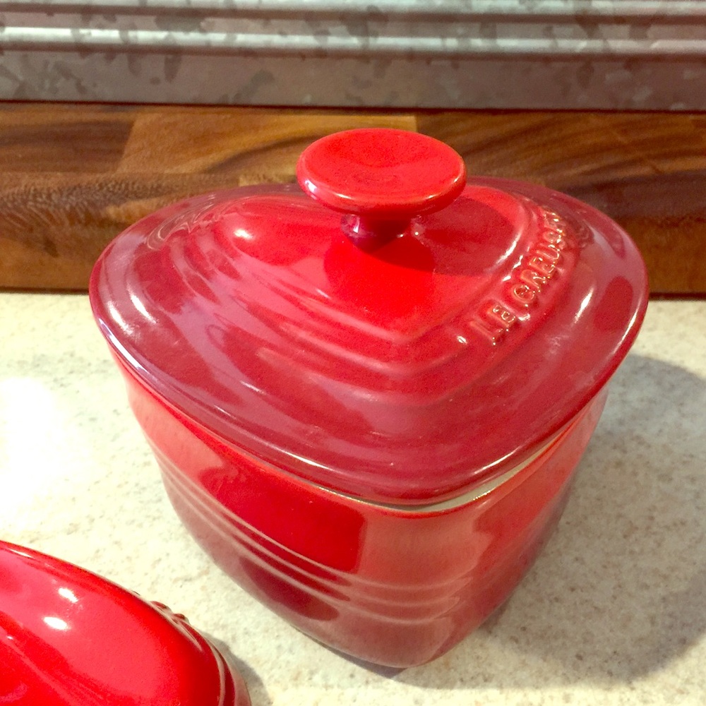 SOLD Le Creuset Stoneware Heart In Cherry