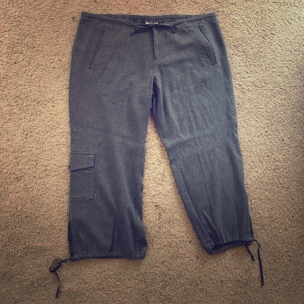 Gray draw string work pants