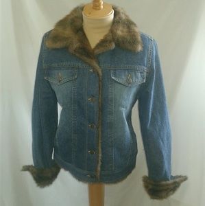 ⚘SALE⚘Faux Fur Denim Jacket