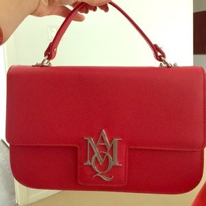 Red Alexander McQueen insignia satchel