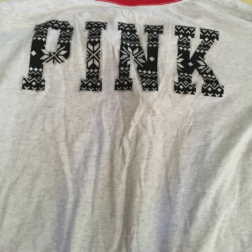 V neck lace up pink t