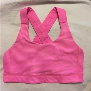 Lululemon All Sport Bra Size 6 Pink Stripe