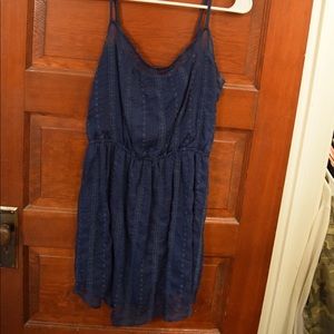 Abercrombie Navy Embroidered Strap Dress Size M