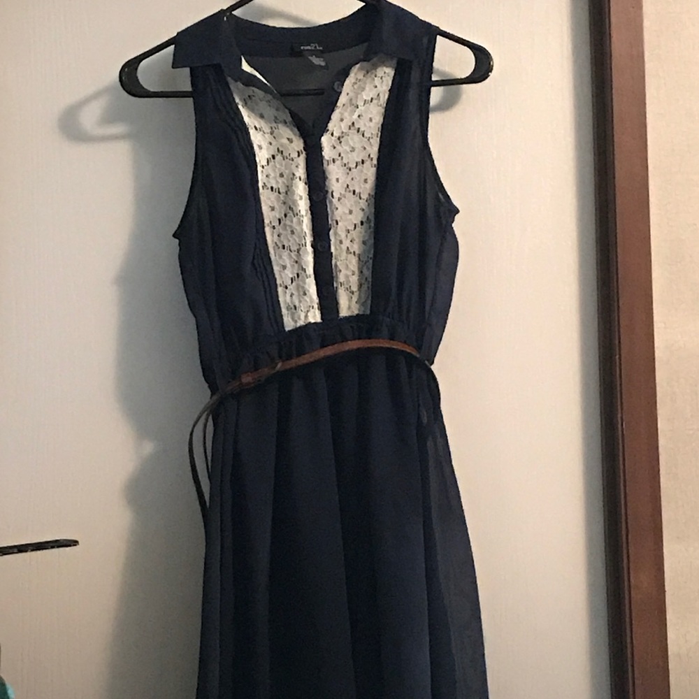 Navy chiffon dress
