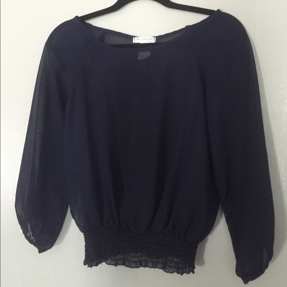 Sheer button back blouse