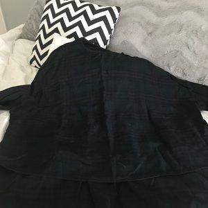 Oversized box fit plaid urban shirt