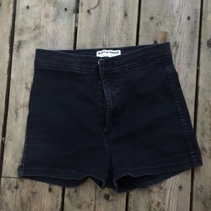 High rise American apparel black jean shorts