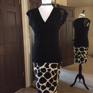 Loft animal print pencil skirt
