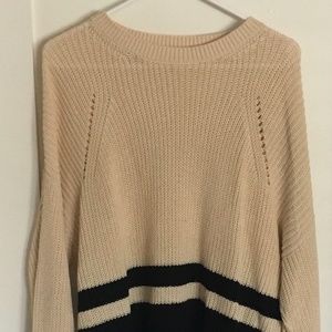 Abound Knitted Cream & Black Sweater