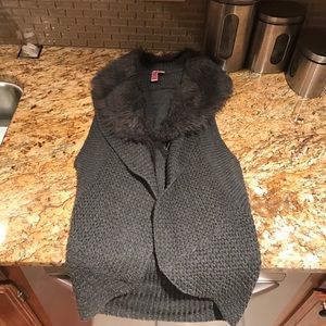 Grey fur vest