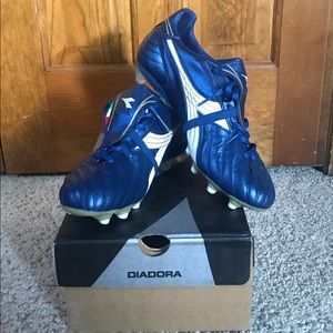 Diadora Soccer Cleat, Navy/White, 8 M