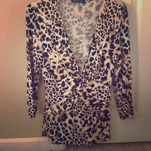 Printed v- neck blouse