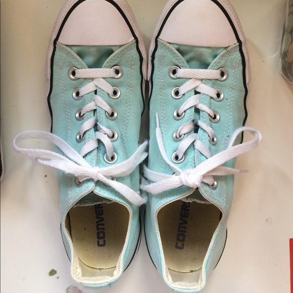 Light Blue Converse Sneakers - Picture 1 of 4