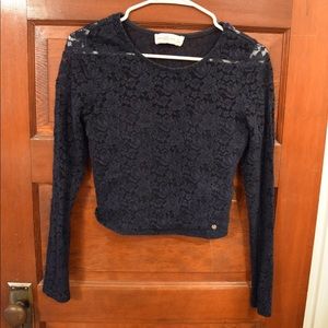Abercrombie Navy Lace Crop Top