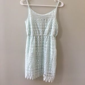 Never worn! Light blue lace mini dress
