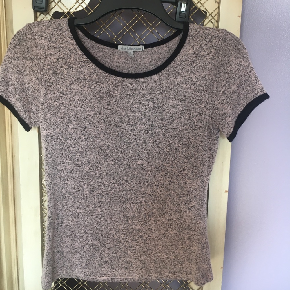 Pink & black charlotte russe top small
