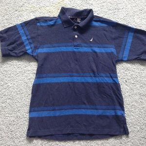 nautica boys blue striped polo