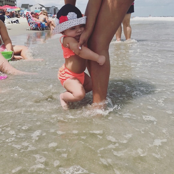 Two piece bow top, and ruffle bottom bikini - Picture 2 of 4