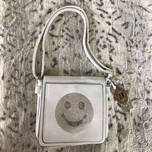Miss Unique Happy Face Rhinestone Crossbody Bag
