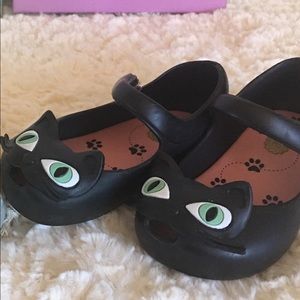 Mini Melissa Animal Lovers Black Cat Shoes 7T